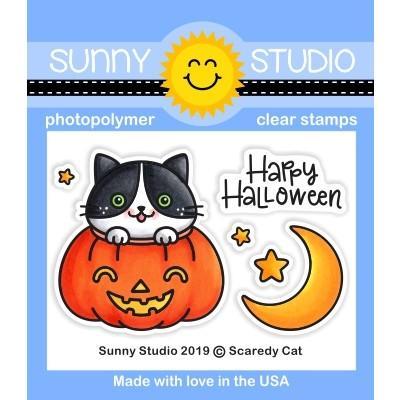Sunny Studio Clear Stamps - Scaredy Cat